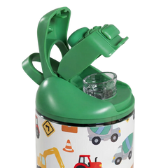 Ease2o 14oz | Leakproof 2-in-1 Kids Water Bottle, Straw & Chug Spout – Under Construction