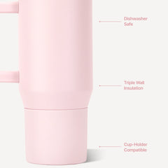 Traveler 20oz | Compact Insulated Tumbler with Handle – Pink Sand