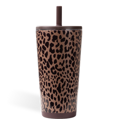 Everyday Tumbler 20oz | Ceramic-Lined Insulated Tumbler with Straw – Brown Leopard