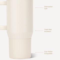 Traveler 20oz | Compact Insulated Tumbler with Handle – Cream