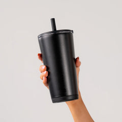 Everyday Tumbler 20oz | Ceramic-Lined Insulated Tumbler with Straw – Black
