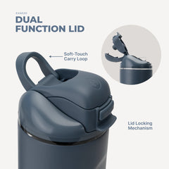 Ease2o 24oz | 2-in-1 Water Bottle with Soft Straw & Chug Spout – Cascade