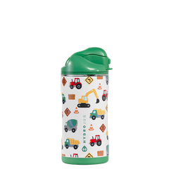 Ease2o 14oz | Leakproof 2-in-1 Kids Water Bottle, Straw & Chug Spout – Under Construction