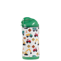 Ease2o 14oz | Leakproof 2-in-1 Kids Water Bottle, Straw & Chug Spout – Under Construction